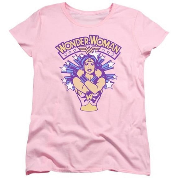 Trevco Dc-Star Crossed - Short Sleeve Womens Tee - Pink- Extra Large