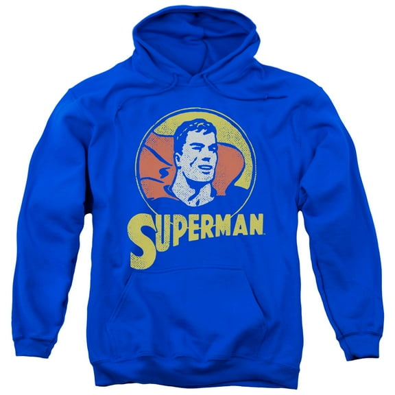 Trevco Dc-Super Circle - Adult Pull-Over Hoodie - Royal Blue- Large