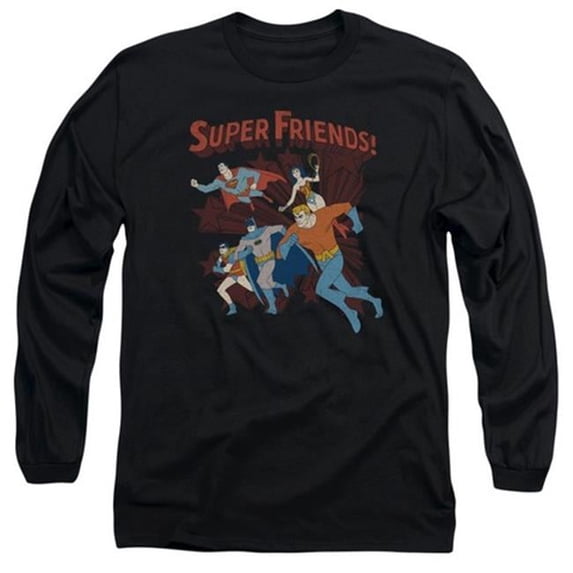 Trevco Dc-Super Running - Long Sleeve Adult 18-1 Tee - Black- Large