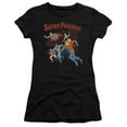 thumbnail image 1 of Trevco Dc-Super Running - Short Sleeve Junior Sheer Tee - Black- Small, 1 of 1
