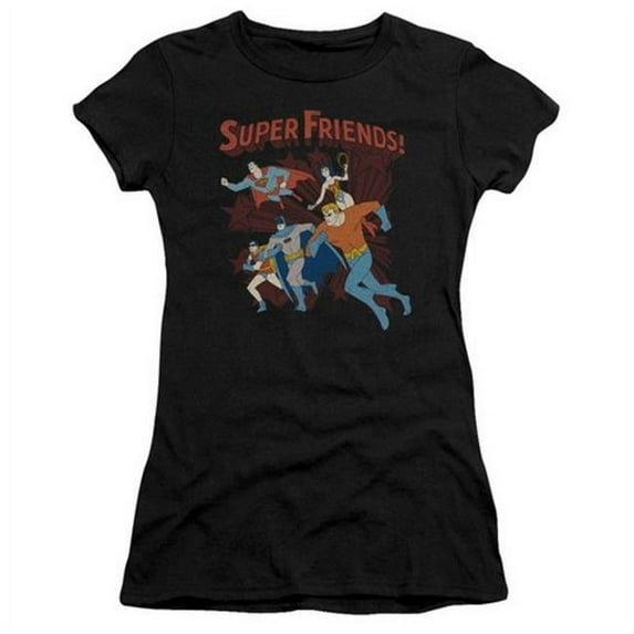 Trevco Dc-Super Running - Short Sleeve Junior Sheer Tee - Black- Small