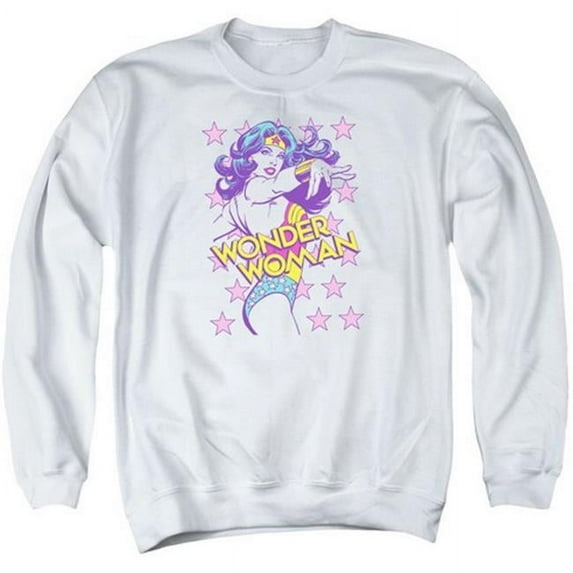 Trevco Dc-Valiant - Adult Sweat Tee Crew - White- Large