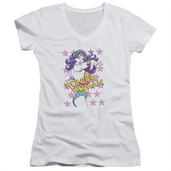 Trevco Dc-Valiant - Junior Tee V-Neck - White, Large