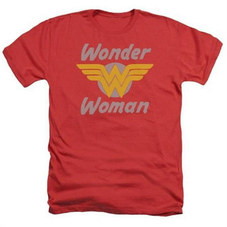 Trevco Dc-Wonder Wings - Adult Heather Tee - Red- Large