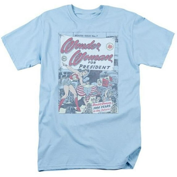 Trevco Dc-Ww For President - Short Sleeve Adult 18-1 Tee - Light Blue- Extra Large