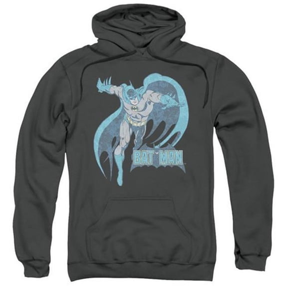 Trevco Dco-Desaturated Batman - Adult Pull-Over Hoodie - Charcoal- Medium