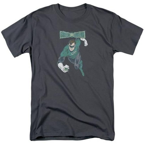 Trevco Dco-Desaturated Green Lantern - Short Sleeve Adult 18-1 Tee - Charcoal- Medium