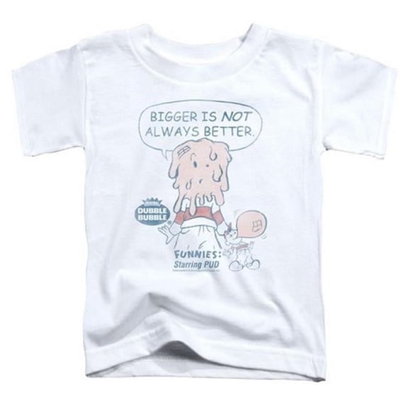 Trevco Dubble Bubble-Bigger Short Sleeve Toddler Tee - White & Medium 3T