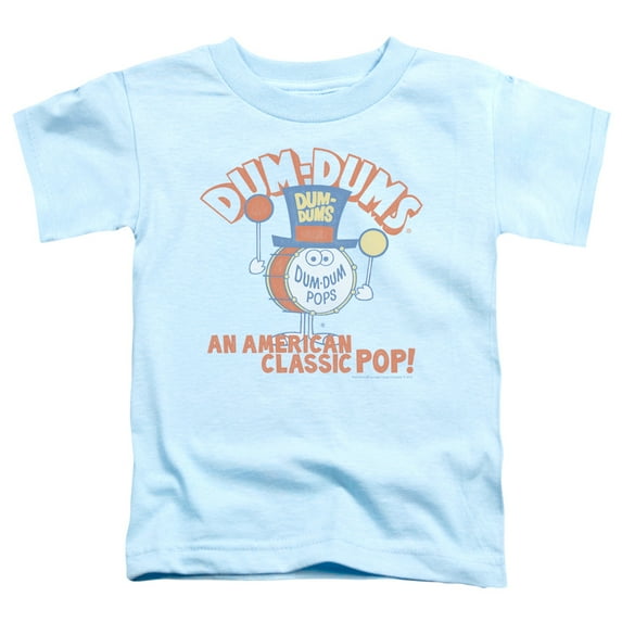 Trevco Dum Dums & Classic Pop Toddler Short Sleeve T-Shirt, Light Blue - Large - 4 Toddler