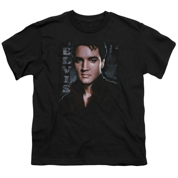 Trevco ELV287-YT-1 Elvis Presley & Tough Youth 18-1 Short Sleeve T-Shirt, Black - Small
