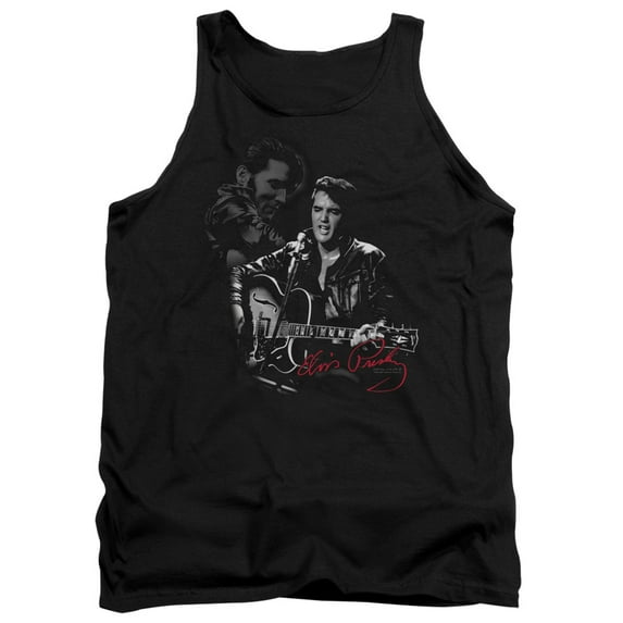 Trevco ELV577-TK-2 Elvis Presley & Show Stopper Adult Tank Top, Black - Medium