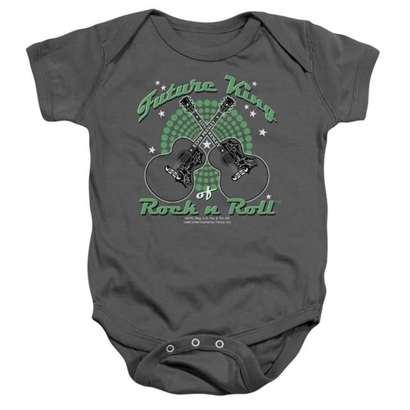 Trevco ELV642-SS-3 Elvis Presley & Future King Infant Snapsuit, Charcoal - Large - 18 Months