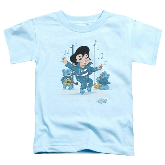 Trevco ELV674-TT-2 Elvis Presley & Jailhouse Rocker Toddler Short Sleeve T-Shirt, Light Blue - Medium - 3 Toddler
