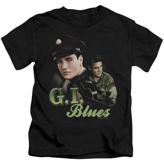 Trevco ELV705-KT-3 Elvis Presley & GI Blues Juvenile 18-1 Short Sleeve T-Shirt, Black - Large - 7