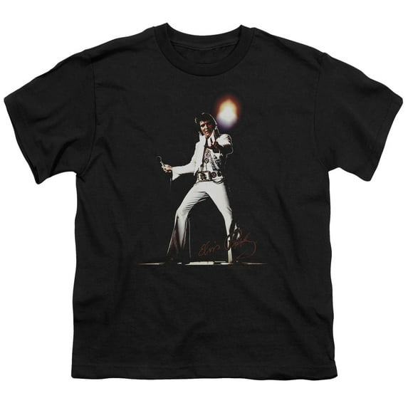 Trevco ELV727-YT-2 Elvis Presley & Glorious Youth 18-1 Short Sleeve T-Shirt, Black - Medium
