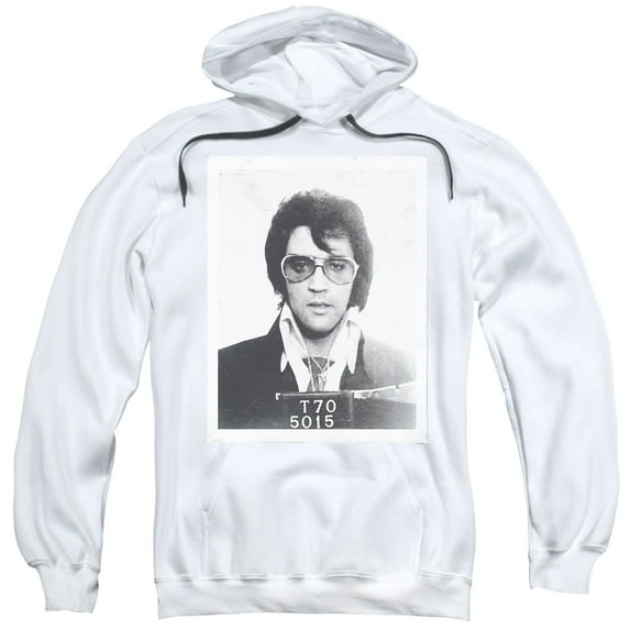Trevco ELV778-AFTH-2 Elvis Presley & Framed-Adult Pull-Over Hoodie, White - Medium