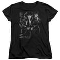 thumbnail image 1 of Trevco ELV779-WT-1 Elvis Presley & Leathered Short Sleeve Womens T-Shirt, Black - Small, 1 of 2