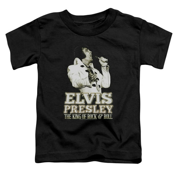 Trevco ELV785-TT-1 Elvis Presley & Golden Short Sleeve Toddler T-Shirt, Black - Small - 2T
