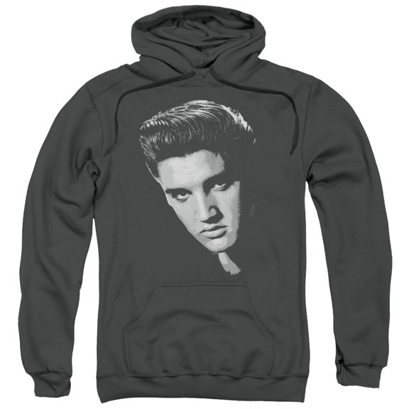 Trevco ELV805-AFTH-6 Elvis Presley & American Idol Adult Pull-Over Hoodie, Charcoal - 3X