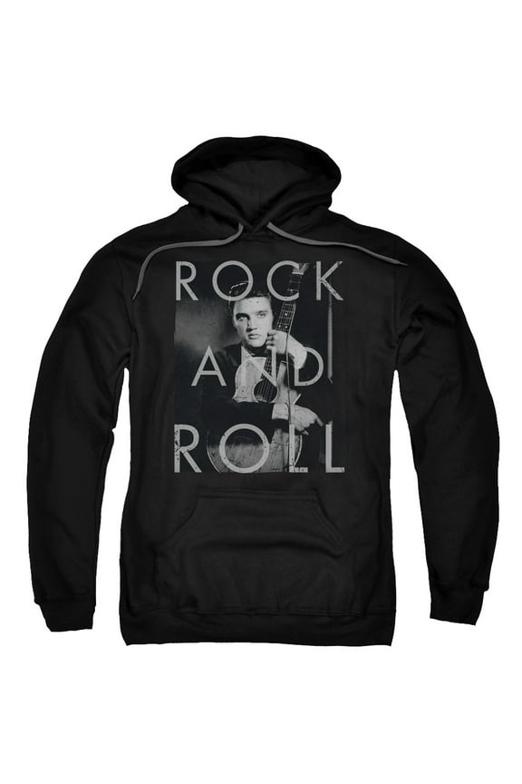 ELV839-AFTH-5 Elvis Presley & Rock & Roll Adult Pull-Over Hoodie, Black - 2X