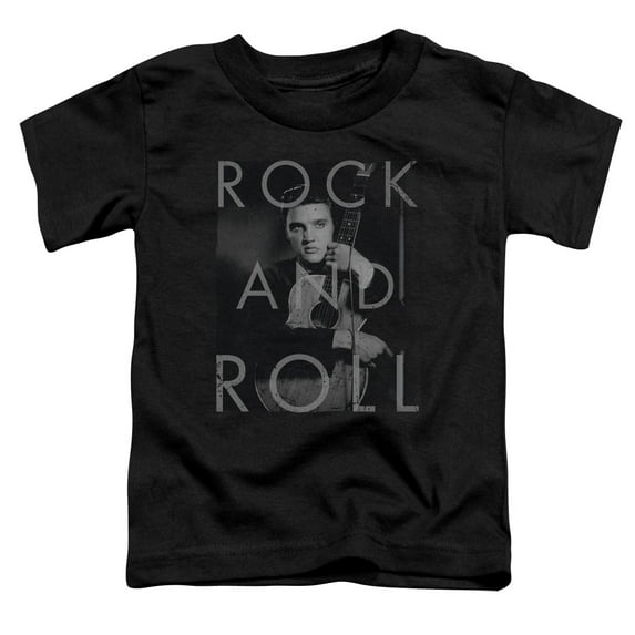 Trevco ELV839-TT-2 Elvis Presley & Rock & Roll Short Sleeve Toddler T-Shirt, Black - Medium - 3T