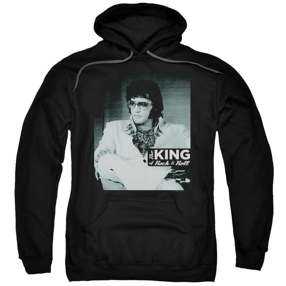 Trevco ELV860-AFTH-3 Elvis Presley & Good to Be Adult Pull-Over Hoodie, Black - Large