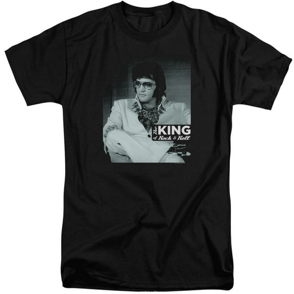 Trevco ELV860-ATT-6 Elvis Presley & Good to Be Short Sleeve Adult Tall 18-1 T-Shirt, Black - 3X