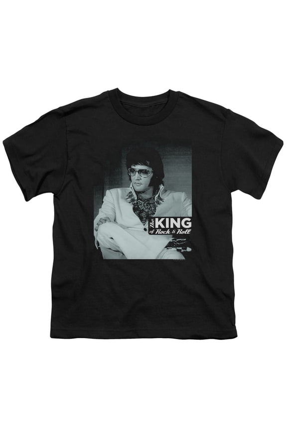 ELV860-YT-2 Elvis Presley & Good to Be Short Sleeve Youth 18-1 T-Shirt, Black - Medium