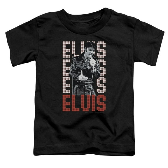 Trevco ELV769-TT-1 Elvis Presley & 1968-Short Sleeve Toddler T-Shirt, Black - Small 2T