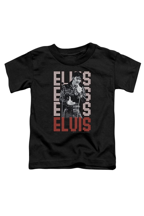 ELV769-TT-1 Elvis Presley & 1968-Short Sleeve Toddler T-Shirt, Black - Small 2T