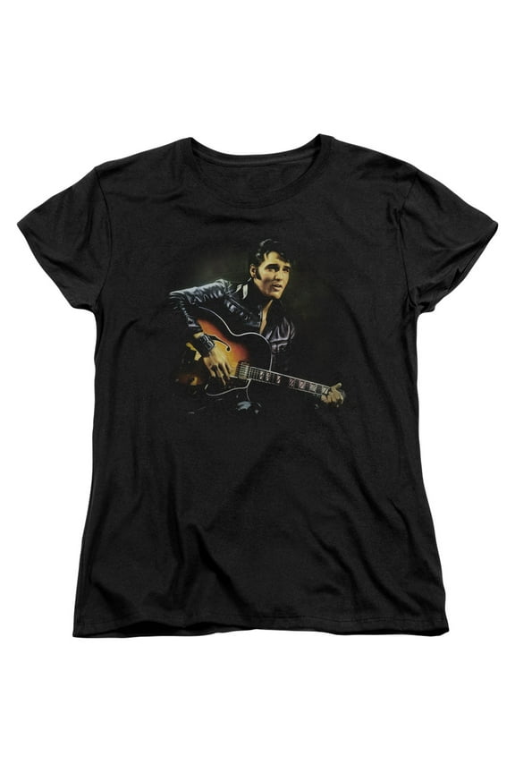ELV726-WT-4 Elvis Presley & 1968 Womens Short Sleeve T-Shirt, Black - Extra Large