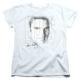 thumbnail image 1 of Trevco ELV238-WT-1 Elvis Presley & Blue Eyes Womens Short Sleeve T-Shirt, White - Small, 1 of 2