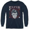 thumbnail image 1 of Trevco  ELV894B-YL-2 Elvis Presley & Hail the King Youth Long Sleeve T-Shirt, Navy - Medium, 1 of 1