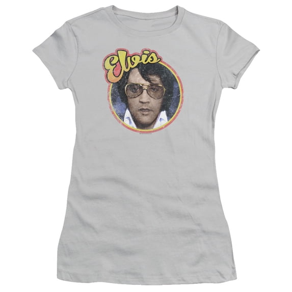 Trevco Elvis Presley & Matchbox Elvis Short Sleeve Junior Sheer T-Shirt, Silver - Extra Large