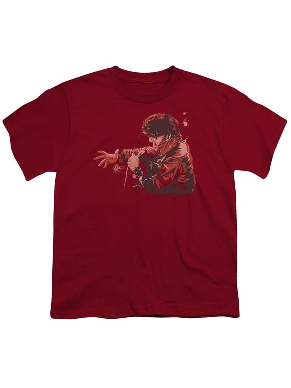 Trevco Elvis Presley & Red Comback Youth 18-1 Short Sleeve T-Shirt, Cardinal - Small
