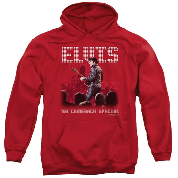 Elvis Presley Men's Return Of The King Hooded Sweatshirt X-Large Red