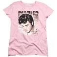 thumbnail image 1 of Trevco ELV753-WT-3 Elvis Presley & Star Light Short Sleeve T-Shirt for Womens, Pink - Large, 1 of 2