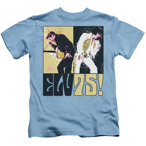Trevco ELV655-KT-2 Elvis Presley & Still the King Juvenile 18-1 Short Sleeve T-Shirt, Carolina Blue - Medium - 5-6