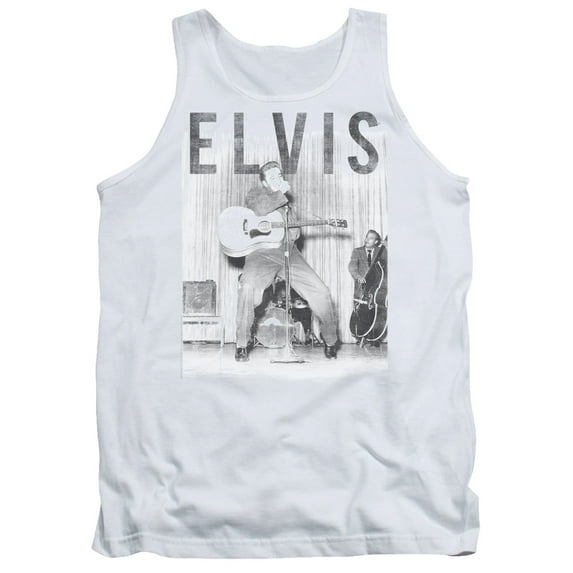 Elvis Presley Men's With The Band Mens Tank Large White