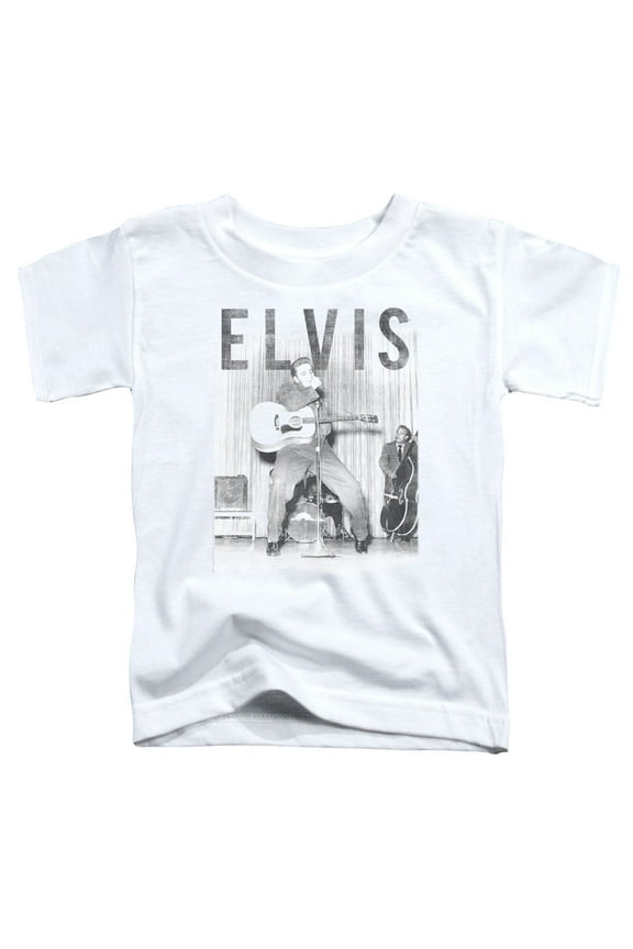 Trevco ELV804-TT-1 Elvis Presley & with the Band Short Sleeve Toddler T-Shirt, White - Small - 2T
