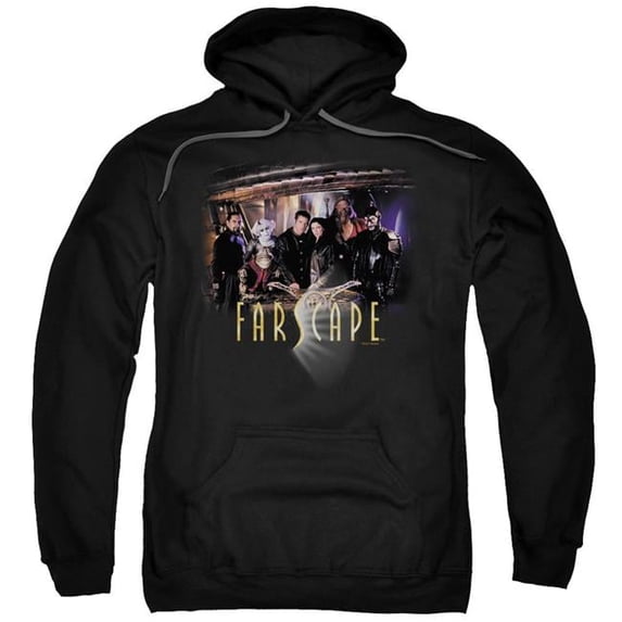 Trevco FAR100-AFTH-7 Farscape & Cast-Adult Pull-Over Hoodie, Black - 4X
