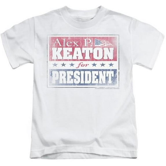 Trevco Family Ties-Alex For President - Short Sleeve Juvenile 18-1 Tee - White- Medium 5-6