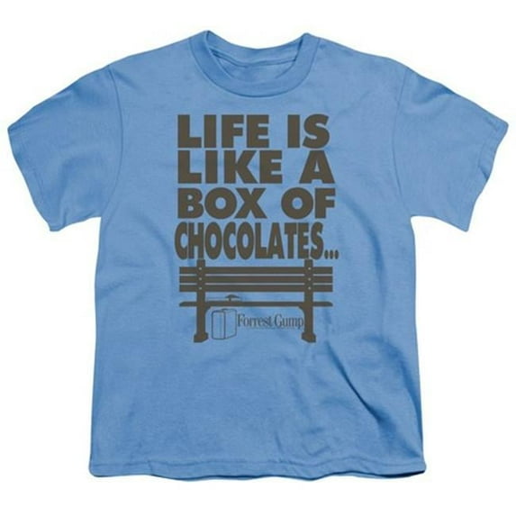 Trevco Forrest Gump-Life Short Sleeve Youth 18-1 Tee- Carolina Blue - Large