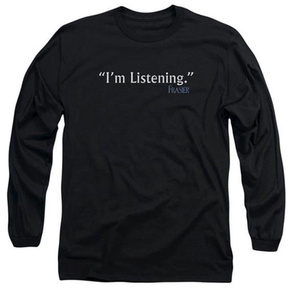 Trevco Frasier-I Am Listening - Long Sleeve Adult 18-1 Tee - Black- Small