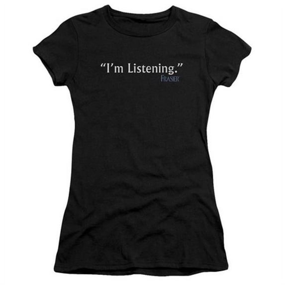 Trevco Frasier-I Am Listening - Short Sleeve Junior Sheer Tee - Black- 2X