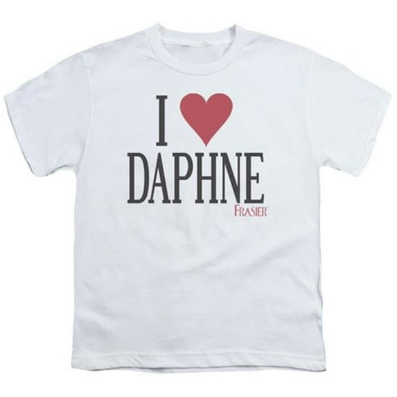 Trevco Frasier-I Heart Daphne - Short Sleeve Youth 18-1 Tee - White & Large