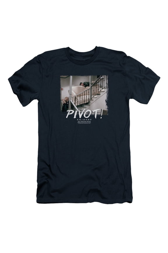 WBT514-PSF-3 Friends & Pivot Premium Canvas Brand Slim Fit HBO Short Sleeve Adult 30 by 1 T-Shirt, Navy - Large