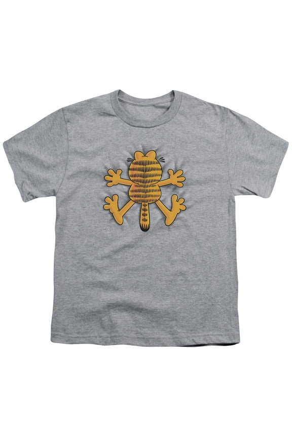 GAR215-YT-4 Garfield Ow Short Sleeve Youth 18-1 T-Shirt, Athletic Heather - Extra Large