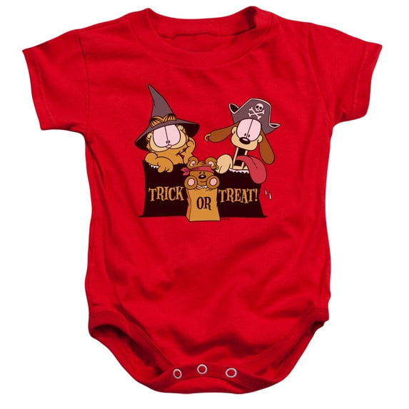 Trevco GAR315-SS-4 Garfield Trick or Treat Infant Snapsuit, Red - Extra Large - 24 Month