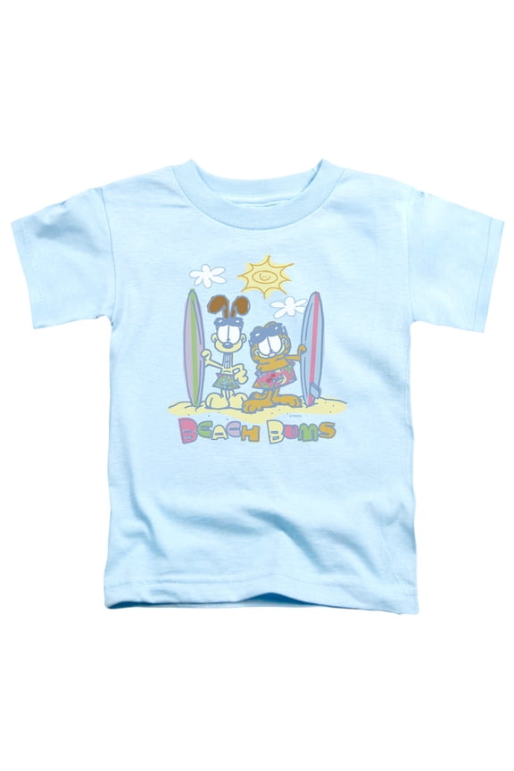 GAR340-TT-2 Garfield Beach Bums Short Sleeve Toddler T-Shirt, Light Blue - Medium 3T